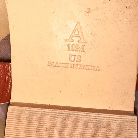 Anthropologie flat criss cross sandals boho bohemian summer buckle toe loop 10M - Picture 7 of 10